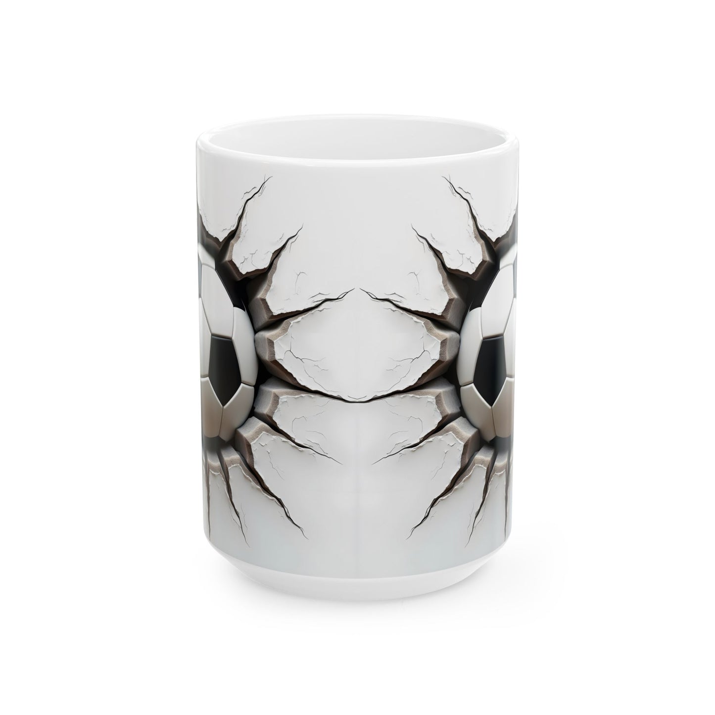 Cracked Soccer Ball Ceramic Mug, Perfect for Sports Fans & Gift for Soccer Enthusiasts