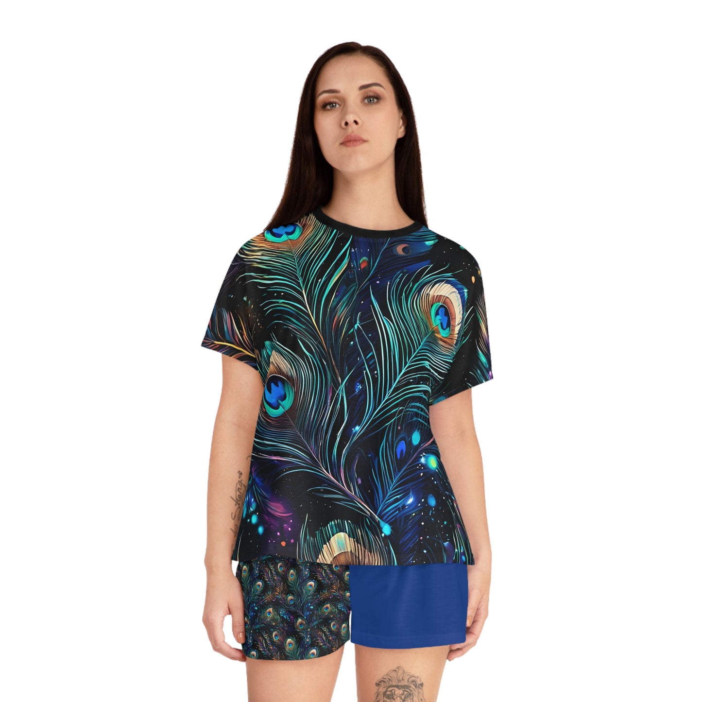 Women's Peacock Short Pajama Set