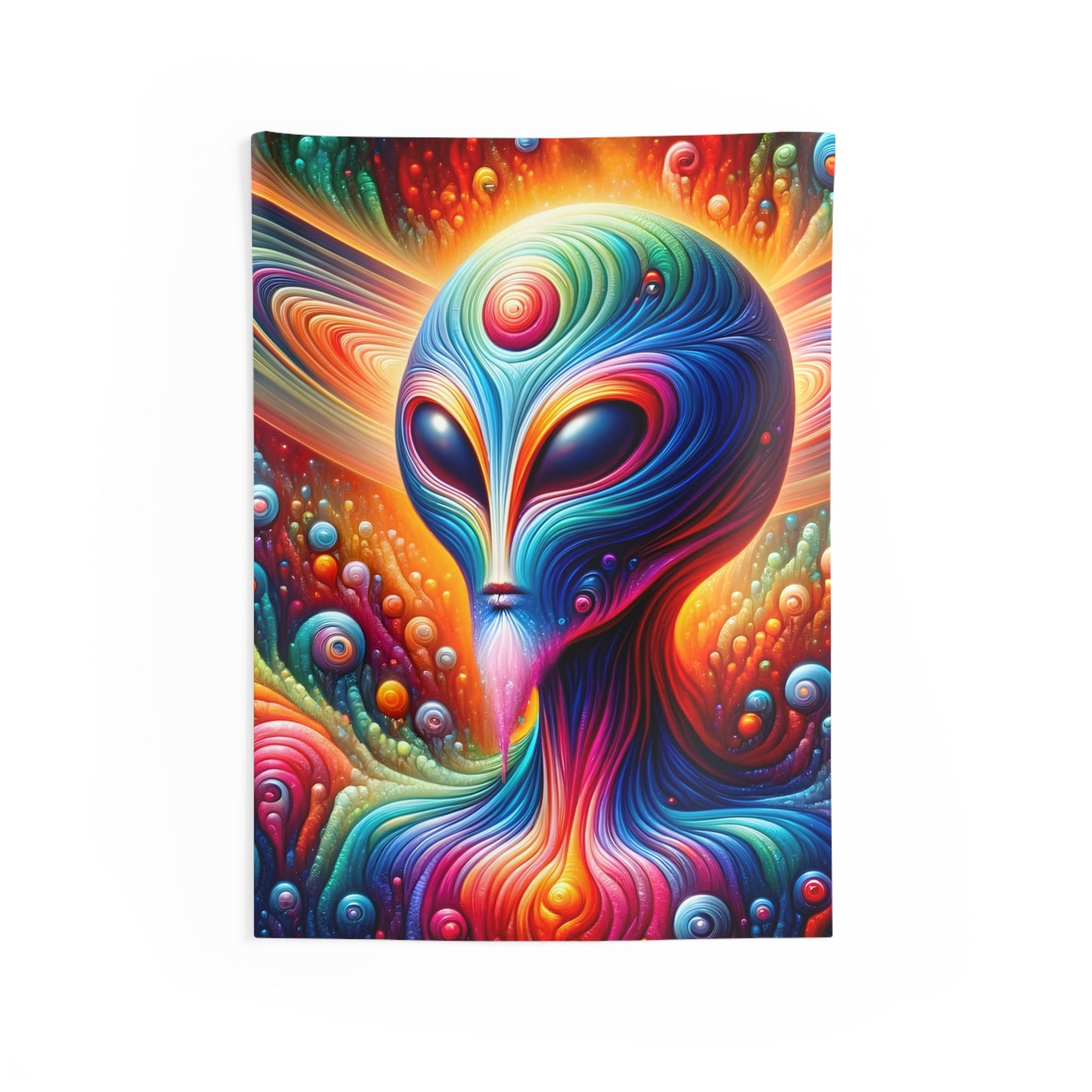 Alien Headz Indoor Wall Tapestry, Boho Wall Art, Wall Hanging Tapestry, Aesthetic Accessories