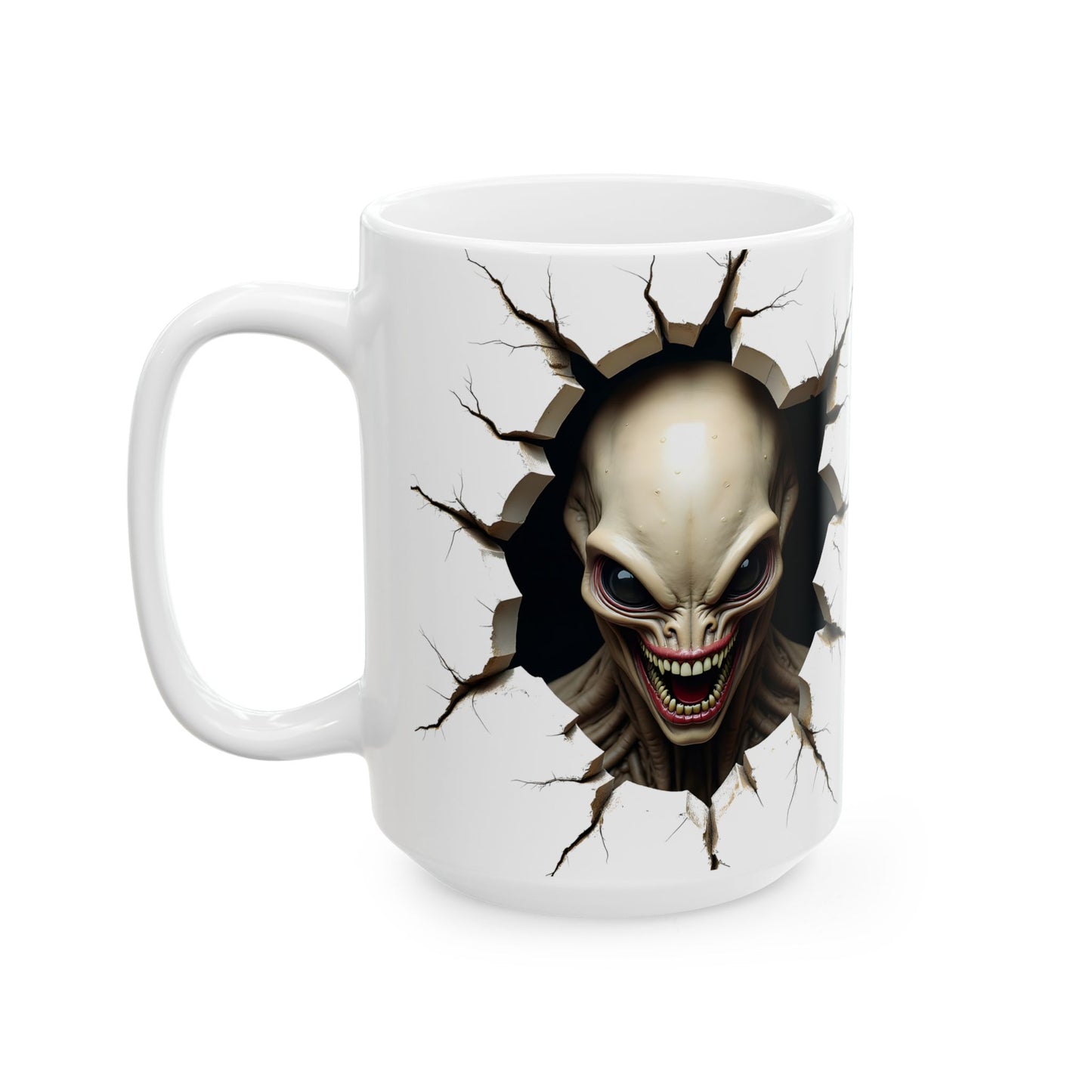 Alien Headz Ceramic Mug - Perfect for Halloween and Coffee Lovers