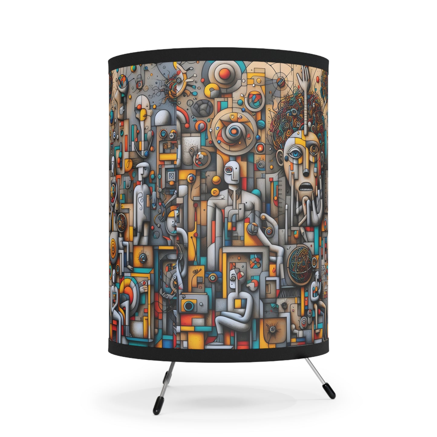Unity Artistic Tripod Lamp with High-Res Printed Shade, Unique Home Decor, Modern Lighting, Bohemian Vibe, Gift for Art Lovers