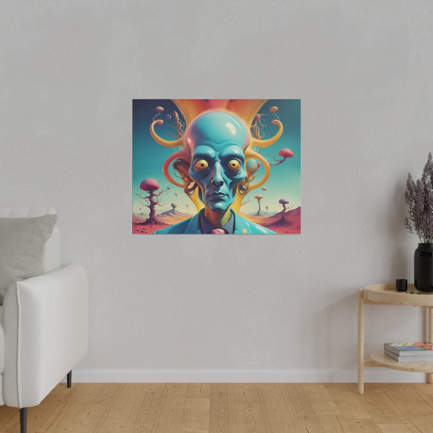 Alien Headz Matte Canvas, Stretched, 0.75"