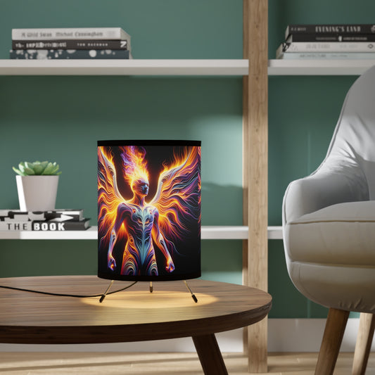 Angelz & Demonz Vibrant Tripod Lamp, Artistic Decor, Bohemian Home Lighting, Unique Gift for Art Lovers, Modern Interior Style