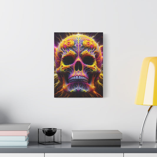 Cosmic Skullz Art Canvas | Psychedelic Wall Decor, Day of the Dead Art, Unique Gift, Home Decoration, Vibrant Artwork