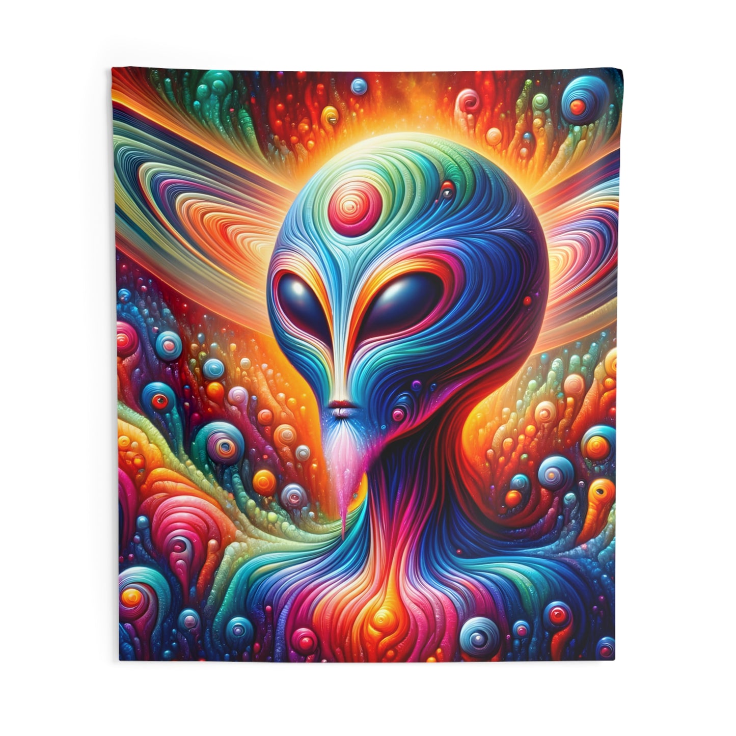 Alien Headz Indoor Wall Tapestry, Boho Wall Art, Wall Hanging Tapestry, Aesthetic Accessories