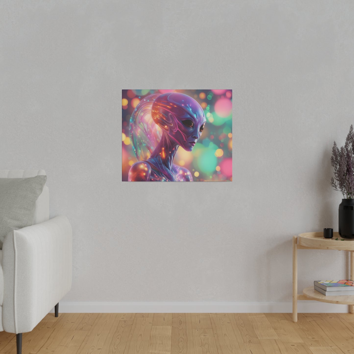 Alien Headz Matte Canvas, Stretched, 0.75"