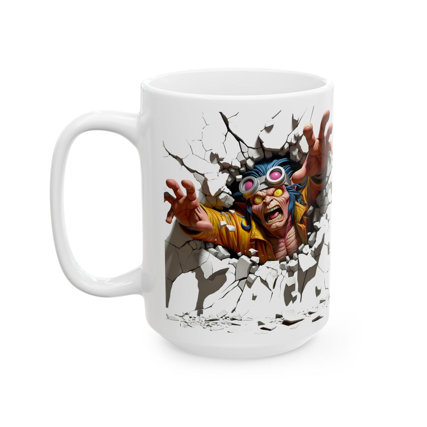 Breaking Through Ceramic Mug - Unique Design for Bold Coffee Lovers