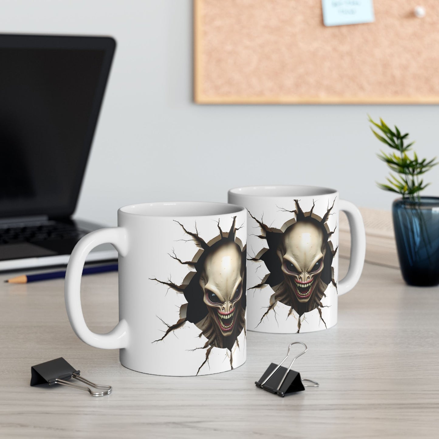 Alien Headz Ceramic Mug - Perfect for Halloween and Coffee Lovers