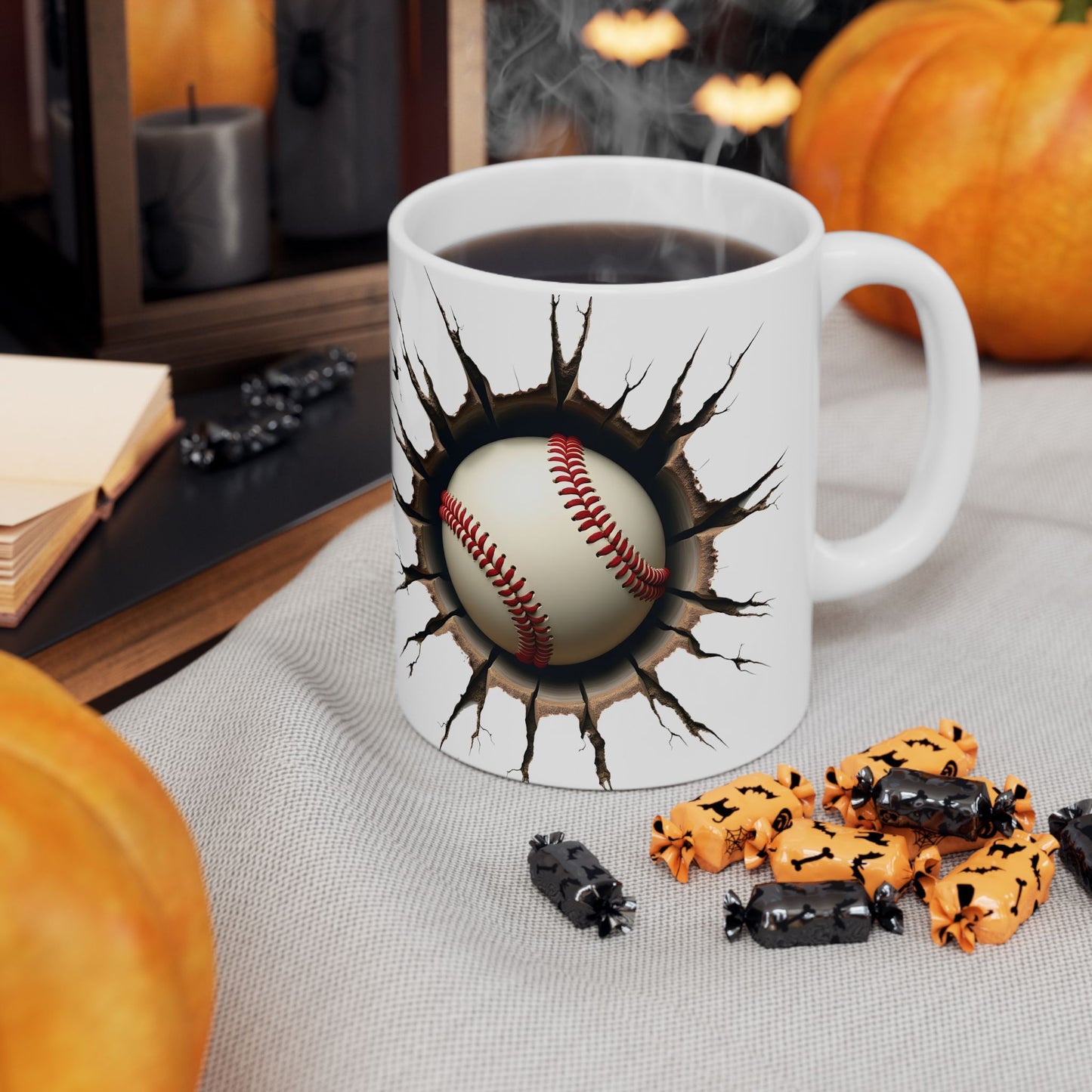 Baseball Breaking Through Ceramic Mug - Perfect for Sports Fans