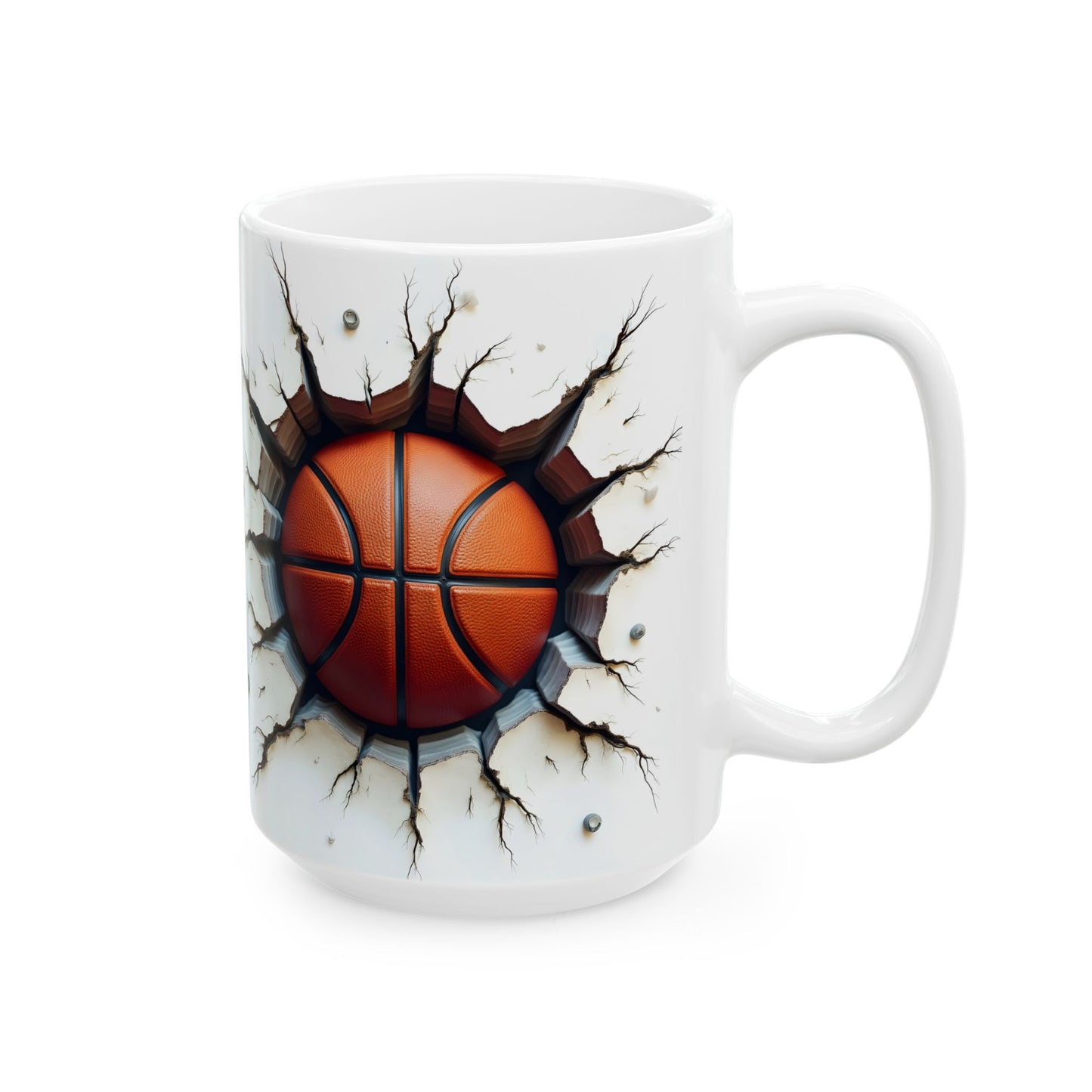Breaking Through Basketball Ceramic Mug, Unique Gift for Sport Lovers, Coffee Lovers, Basketball Fan, Home Decor
