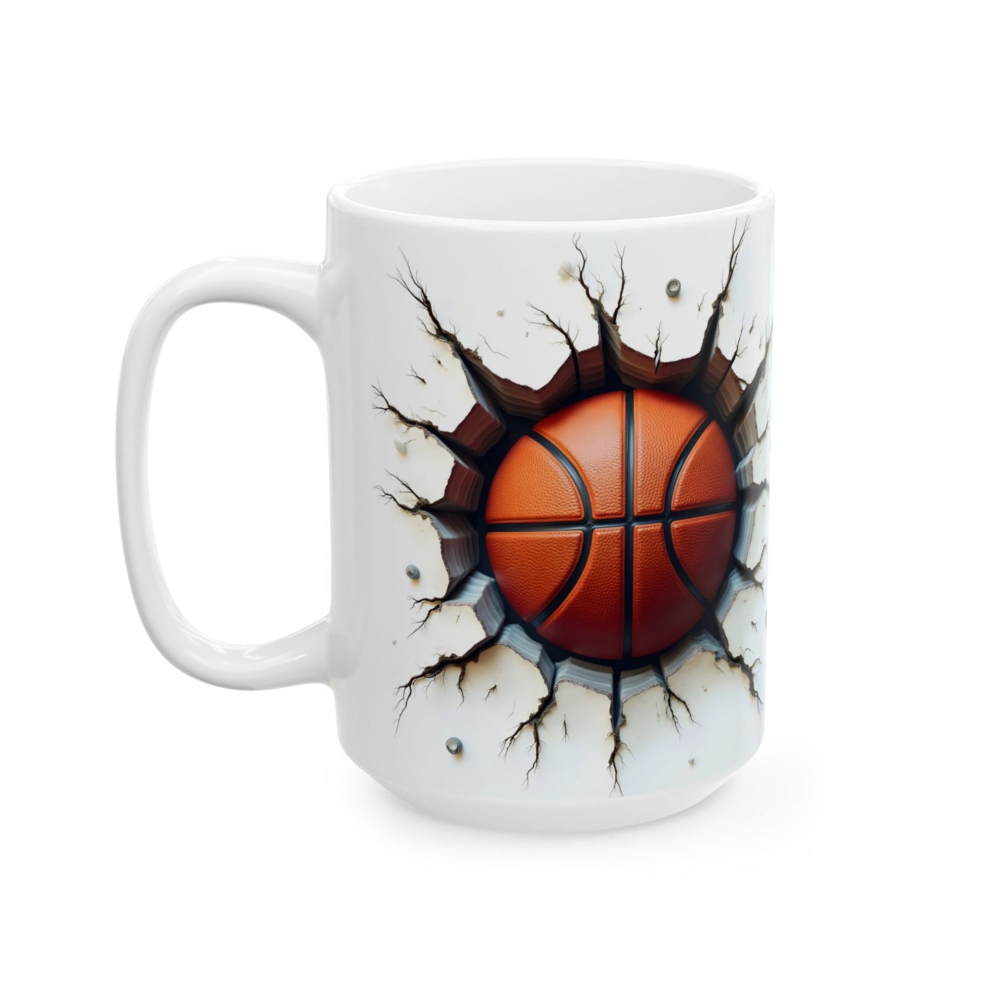 Breaking Through Basketball Ceramic Mug, Unique Gift for Sport Lovers, Coffee Lovers, Basketball Fan, Home Decor