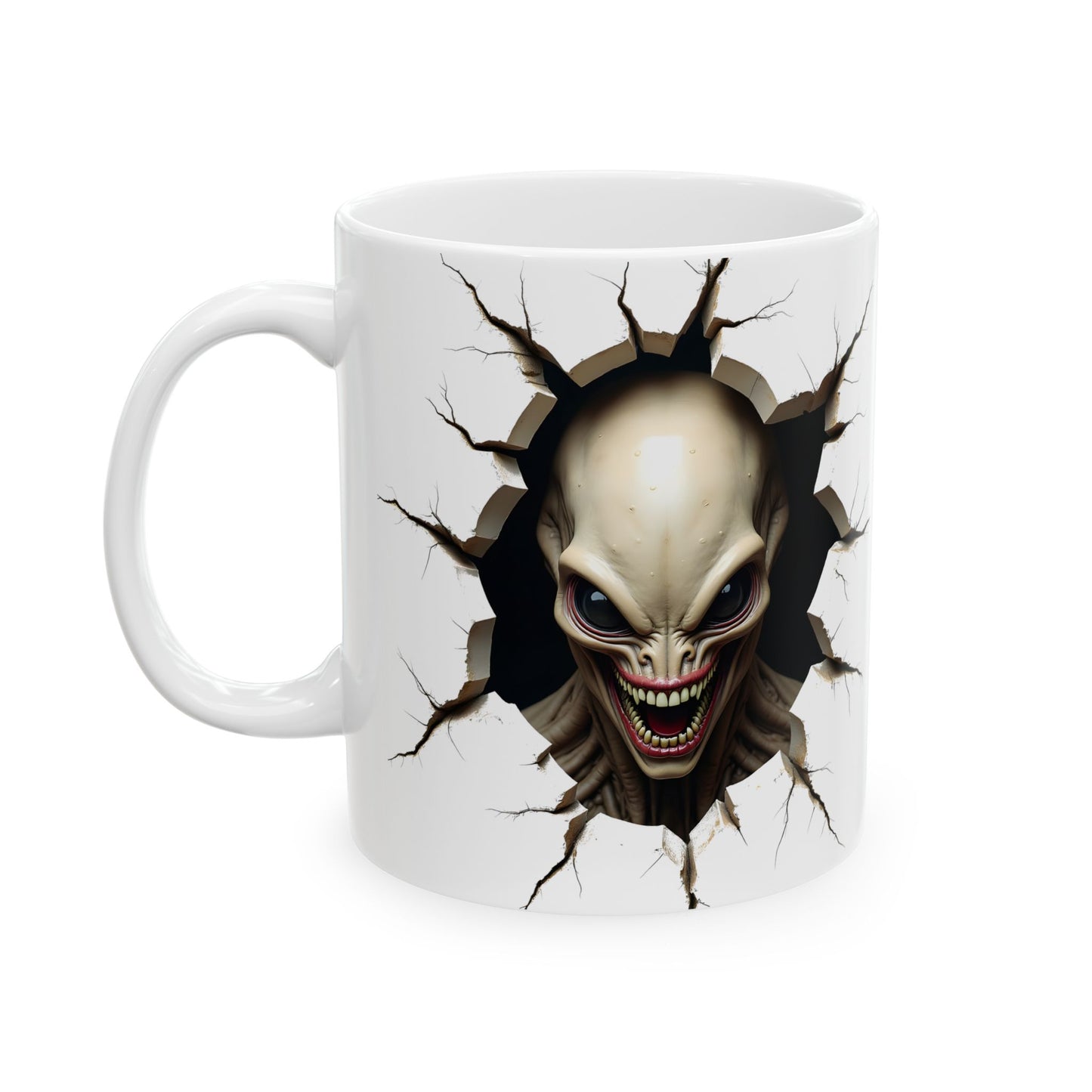 Alien Headz Ceramic Mug - Perfect for Halloween and Coffee Lovers