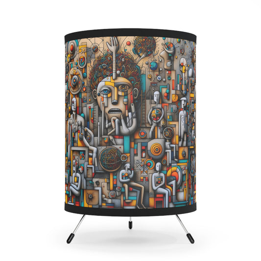 Unity Artistic Tripod Lamp with High-Res Printed Shade, Unique Home Decor, Modern Lighting, Bohemian Vibe, Gift for Art Lovers