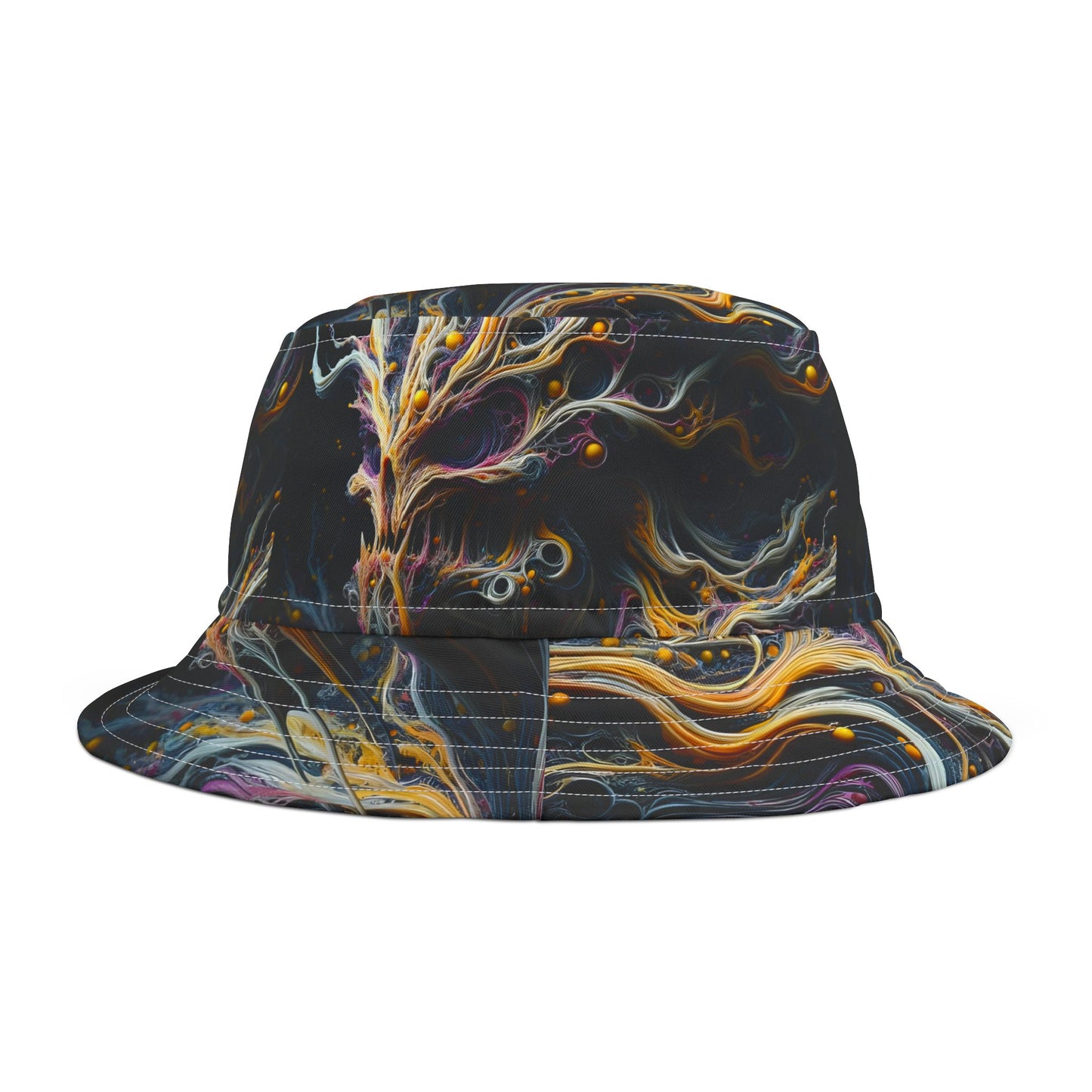 SNRG Abstractz Bucket Hat, Unique Streetwear Cap, Hip Hop Headwear,  Fashion Accessory, Trendy Hat