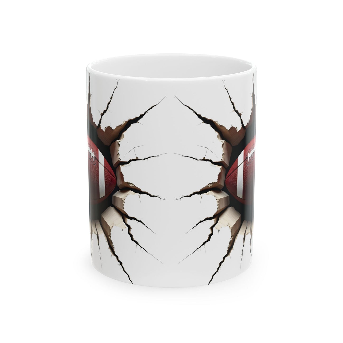 Cracked Football Ceramic Mug - Perfect Gift for Football Fans & Enthusiasts