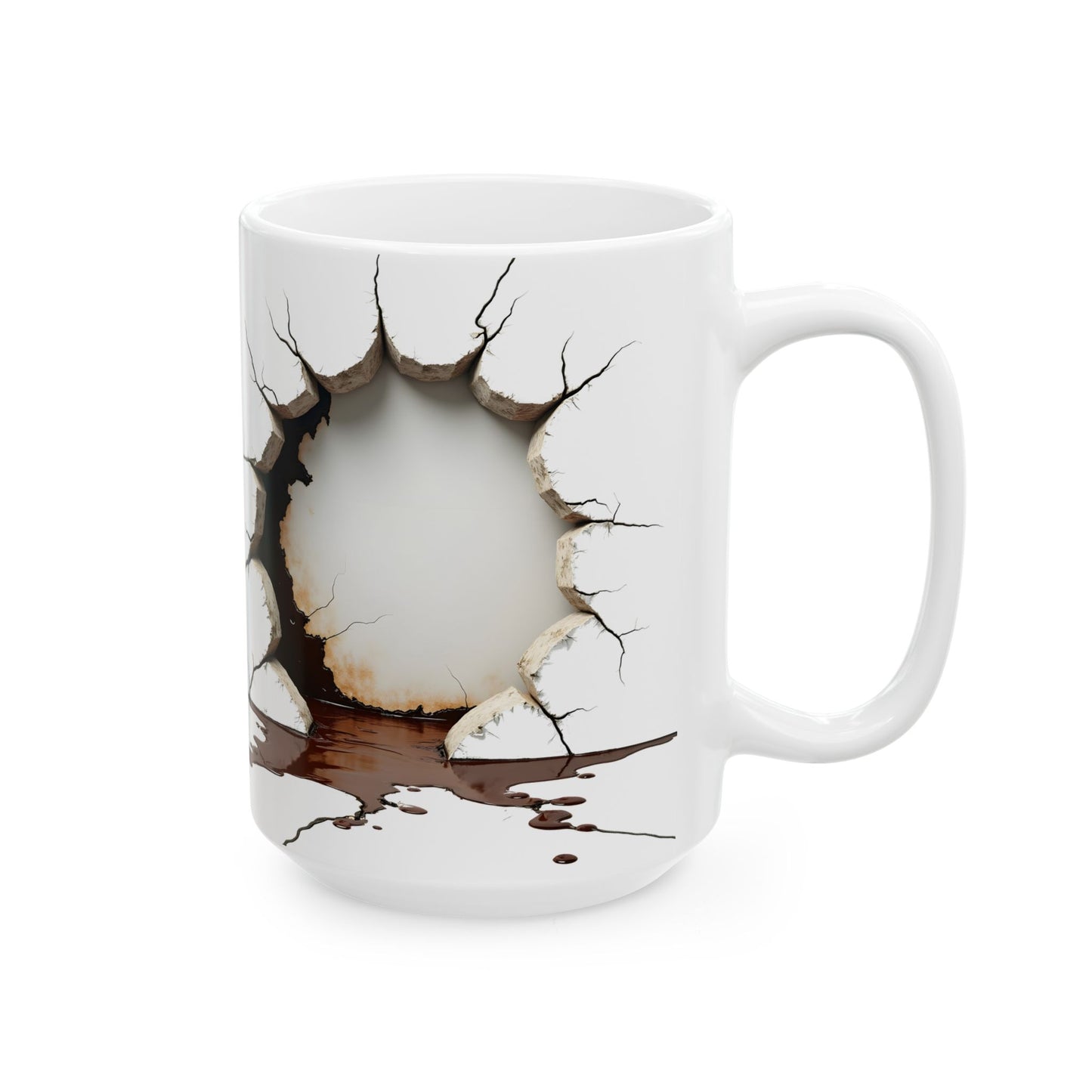 Unique Cracked Ceramic Mug - Perfect Gift for Coffee Lovers, Home Decor, Coffee Enthusiasts