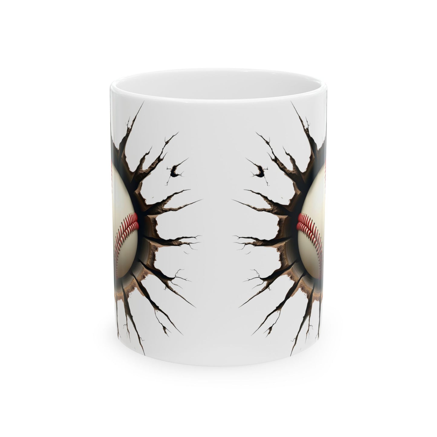 Baseball Breaking Through Ceramic Mug - Perfect for Sports Fans