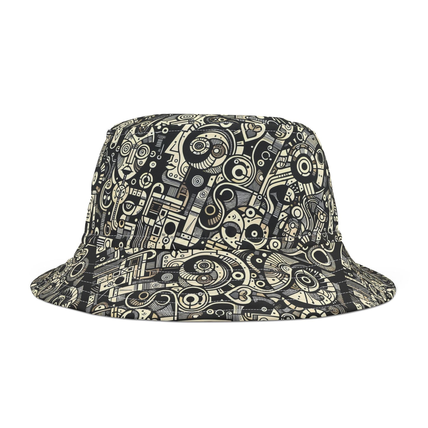 SNRG Robotz Bucket Hat, Unique Streetwear Cap, Hip Hop Headwear, Fashion Accessory, Trendy Hat