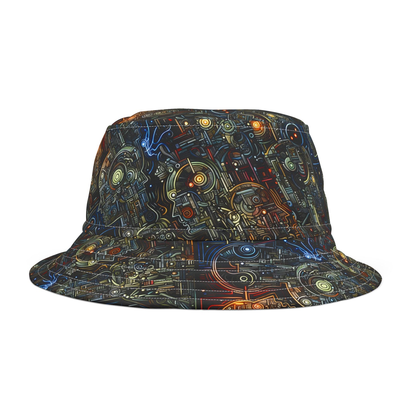 SNRG Robotz Bucket Hat, Unique Streetwear Cap, Hip Hop Headwear, Fashion Accessory, Trendy Hat