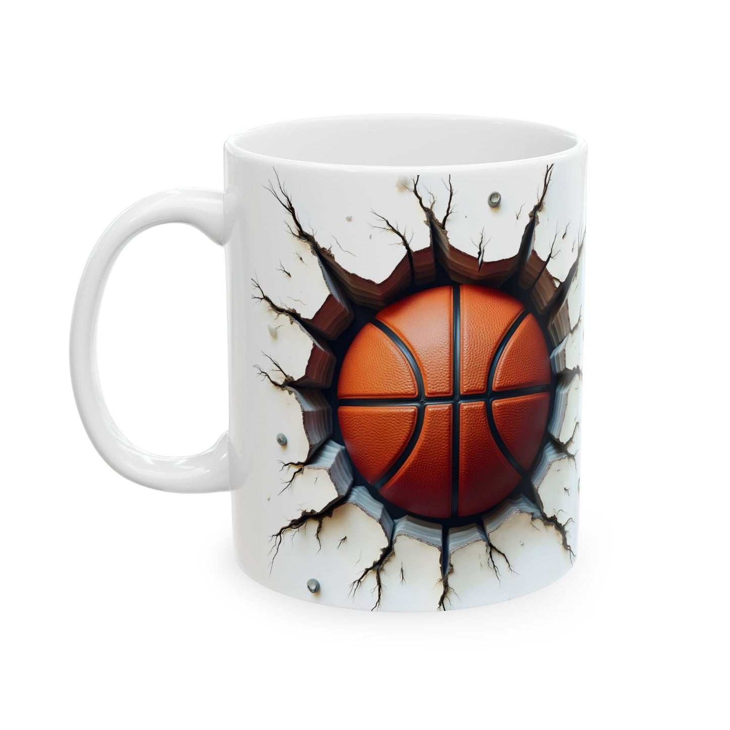 Breaking Through Basketball Ceramic Mug, Unique Gift for Sport Lovers, Coffee Lovers, Basketball Fan, Home Decor