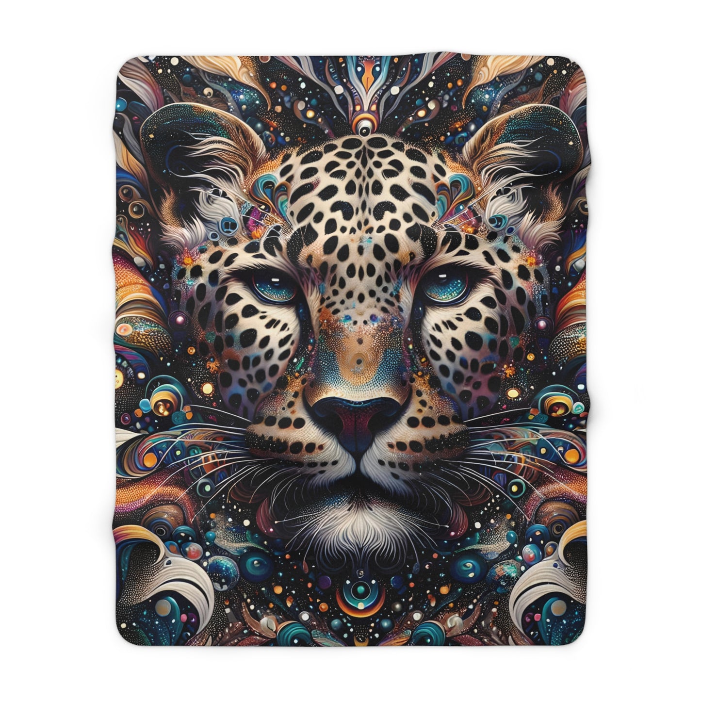 Astral Leopard Sherpa Fleece Blanket