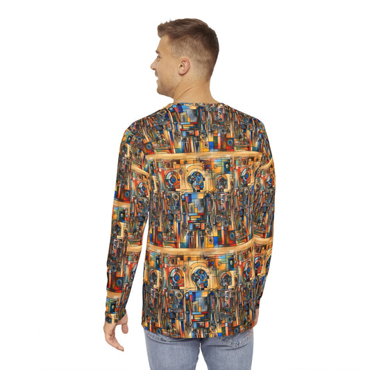 Men's Long Sleeve Shirt, Robotz, Casual Apparel, Unique Top, Premium Soft Feel, Custom Design