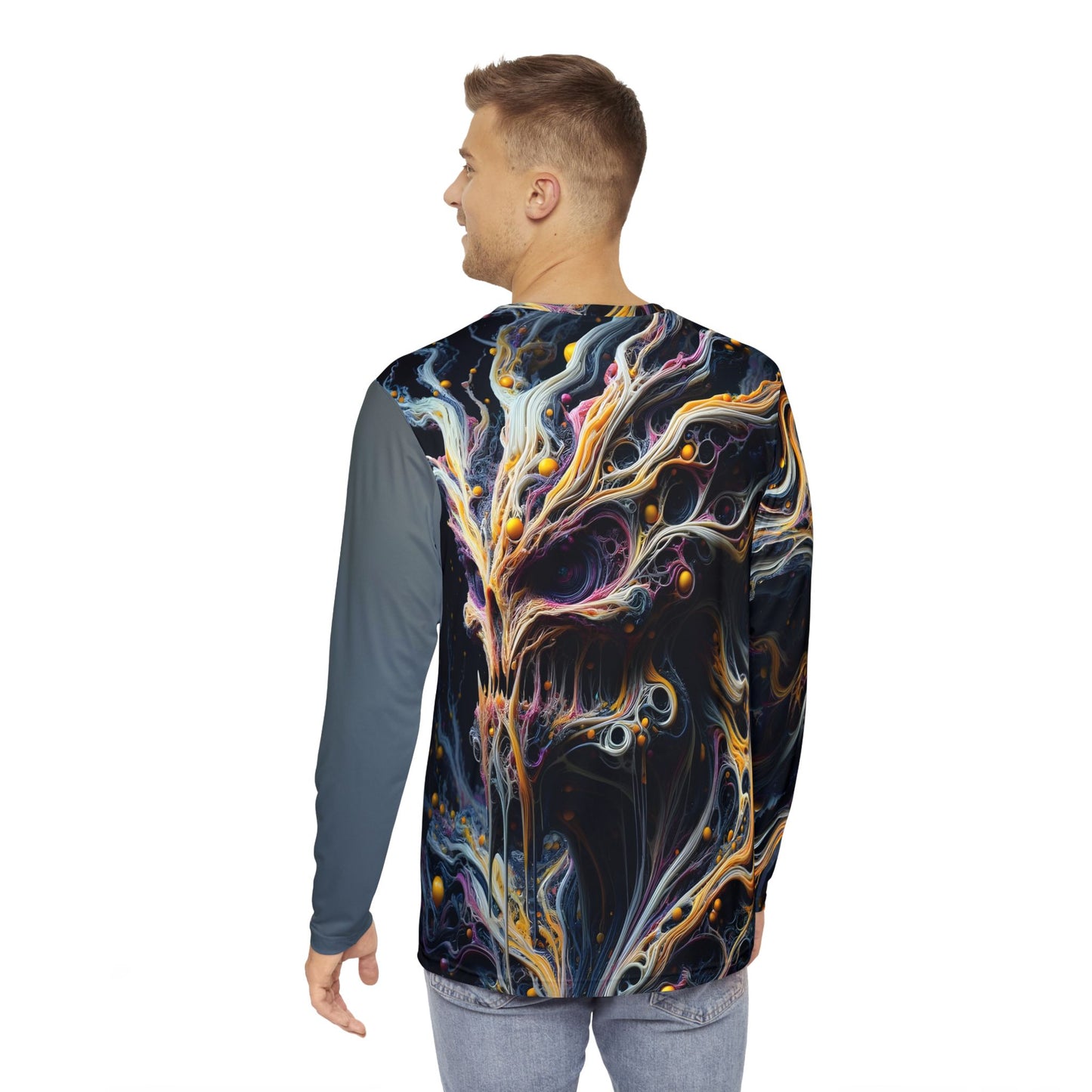 Men's Long Sleeve Shirt, Abstractz, Casual Apparel, Unique Top, Premium Soft Feel, Custom Design
