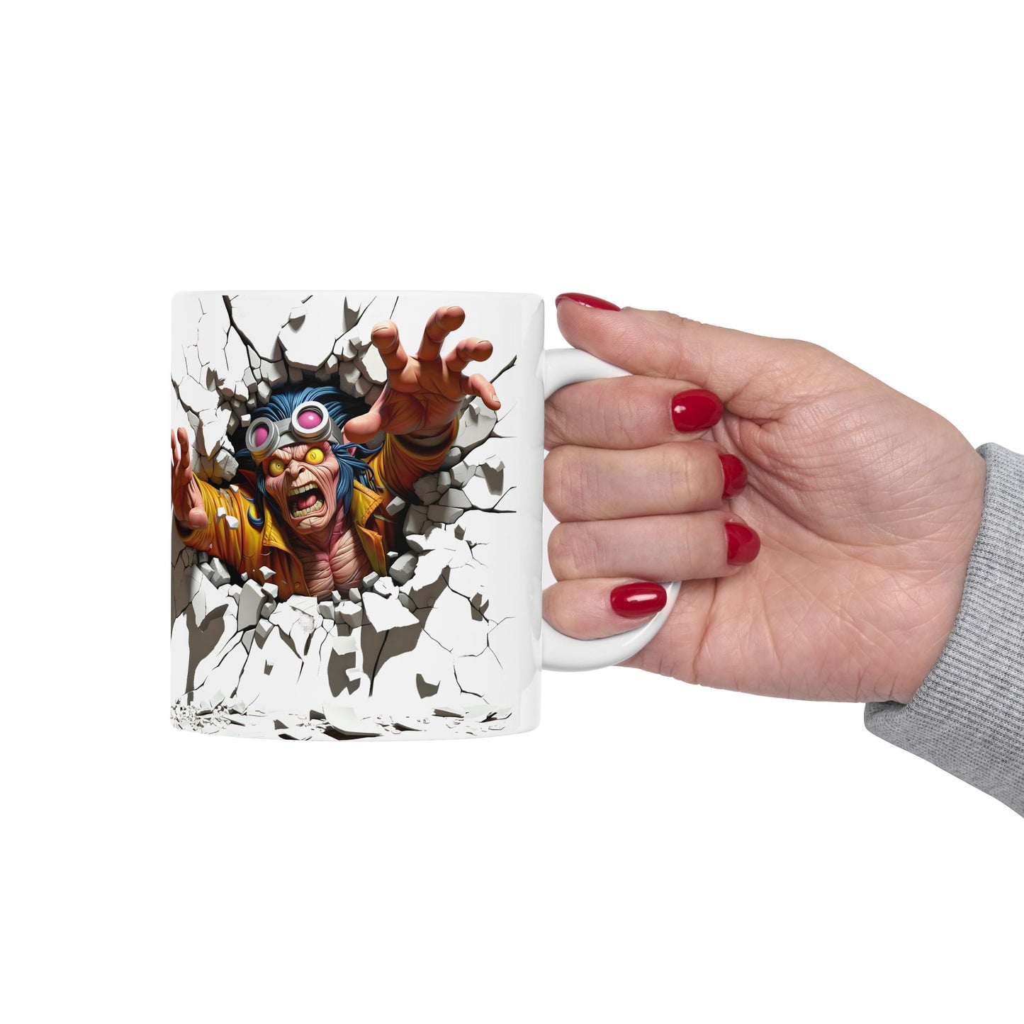 Breaking Through Ceramic Mug - Unique Design for Bold Coffee Lovers