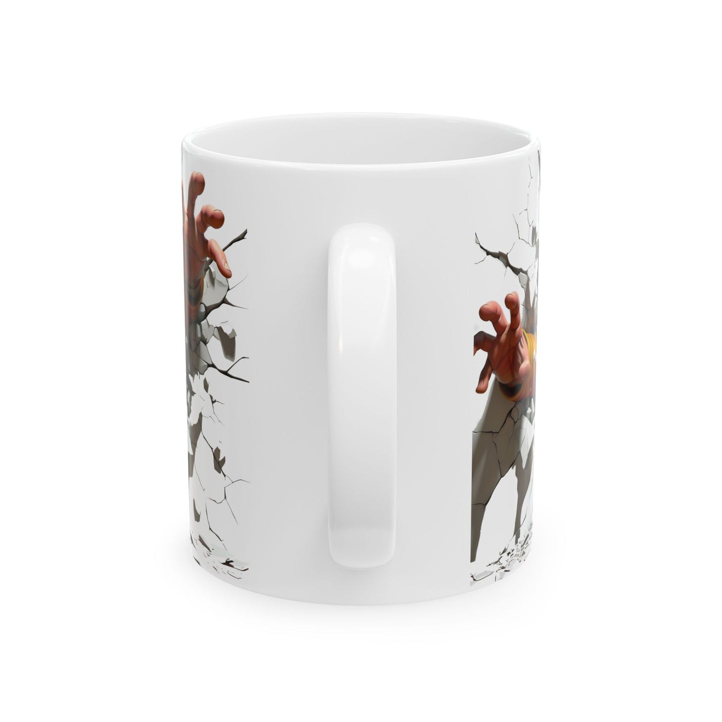 Breaking Through Ceramic Mug - Unique Design for Bold Coffee Lovers