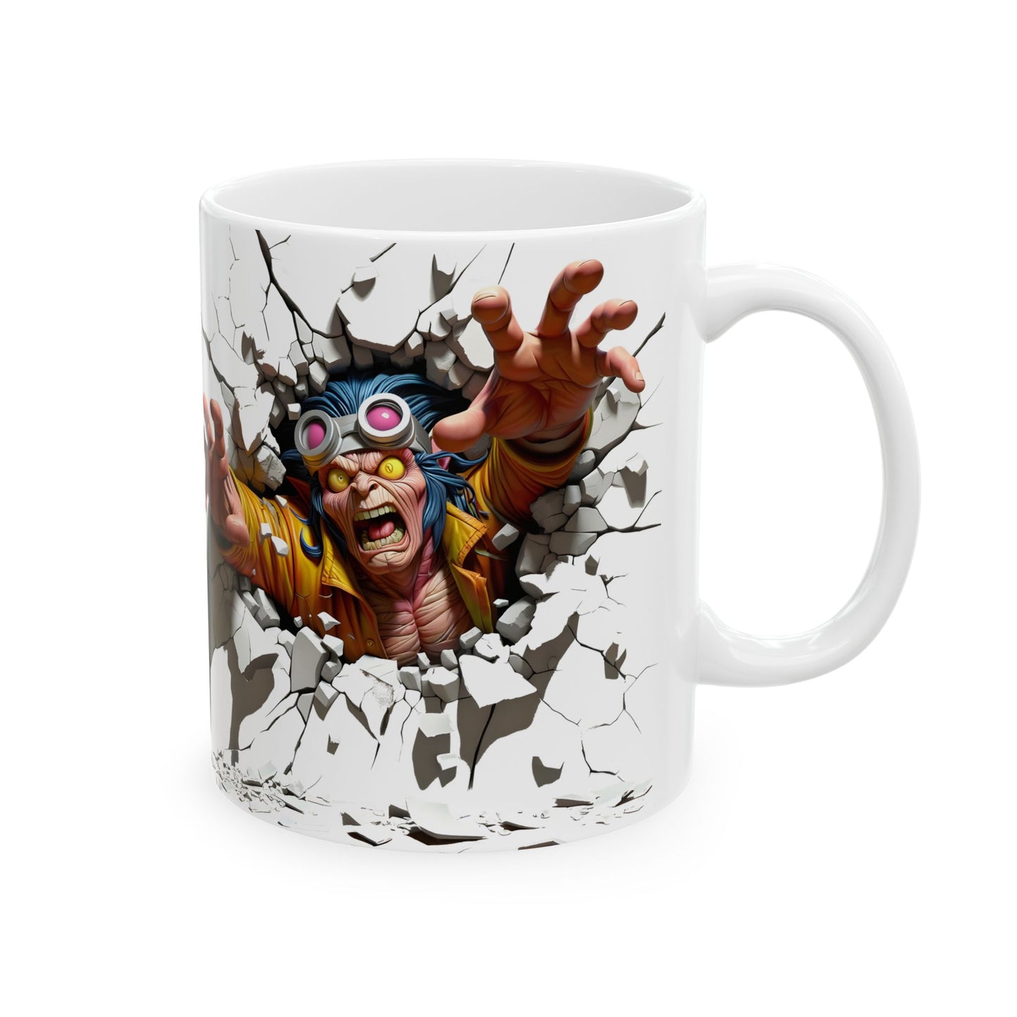 Breaking Through Ceramic Mug - Unique Design for Bold Coffee Lovers