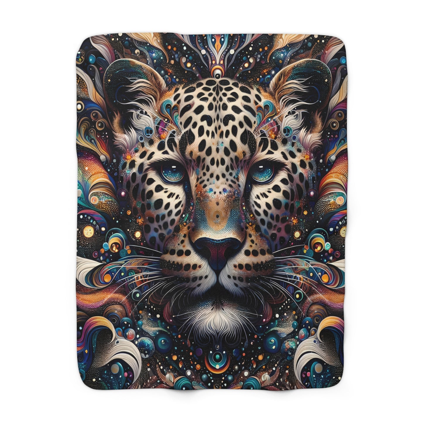 Astral Leopard Sherpa Fleece Blanket