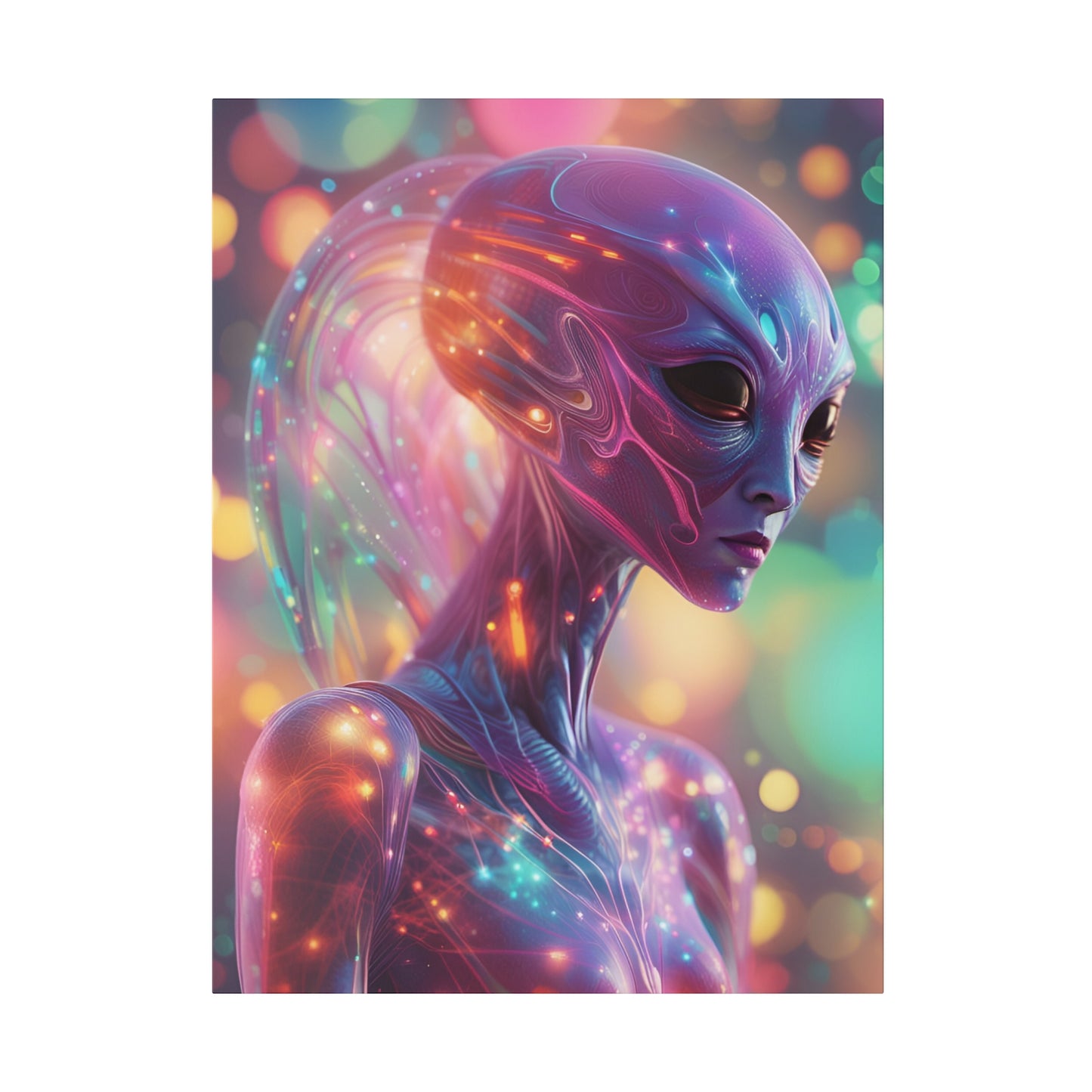 Alien Headz Matte Canvas, Stretched, 0.75"