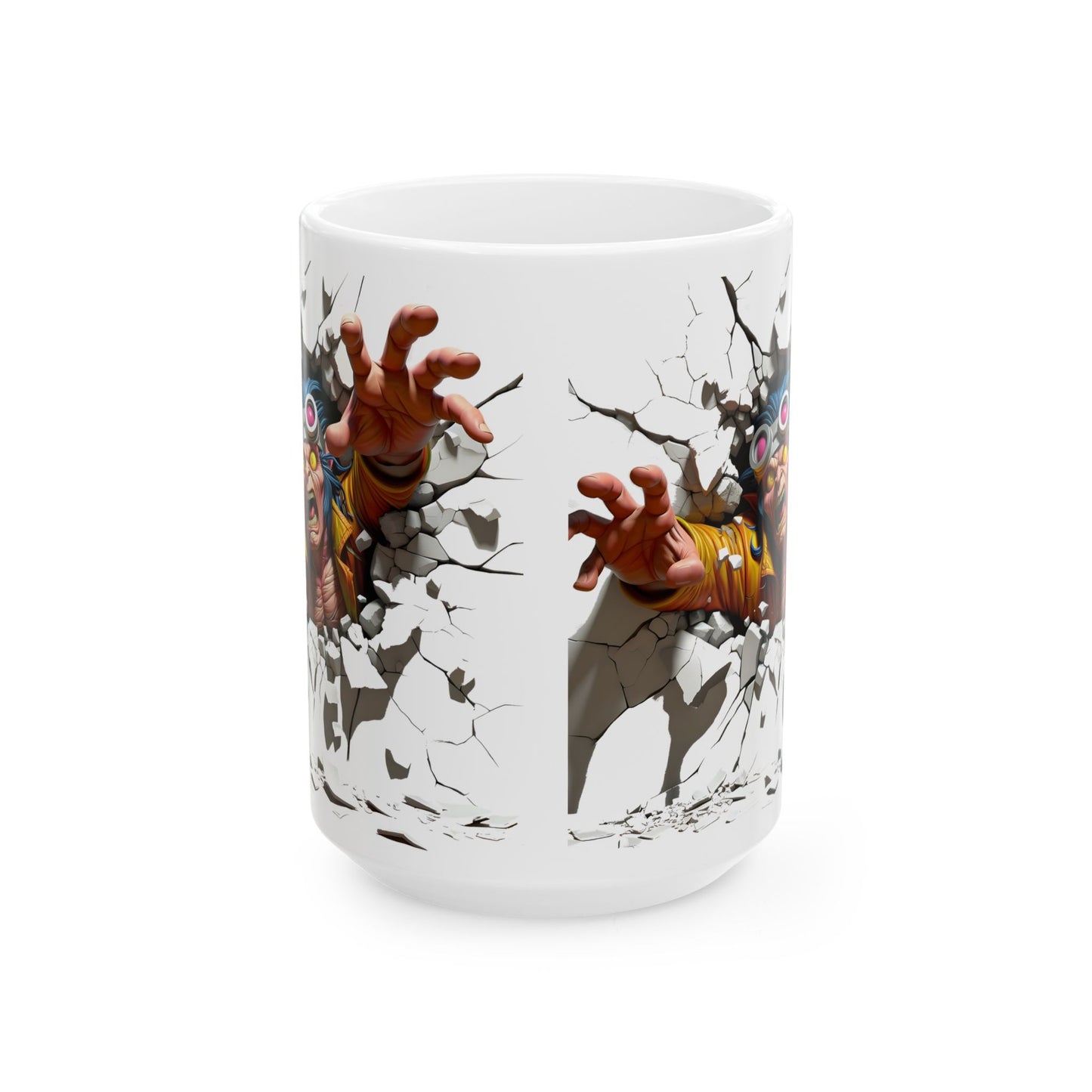 Breaking Through Ceramic Mug - Unique Design for Bold Coffee Lovers