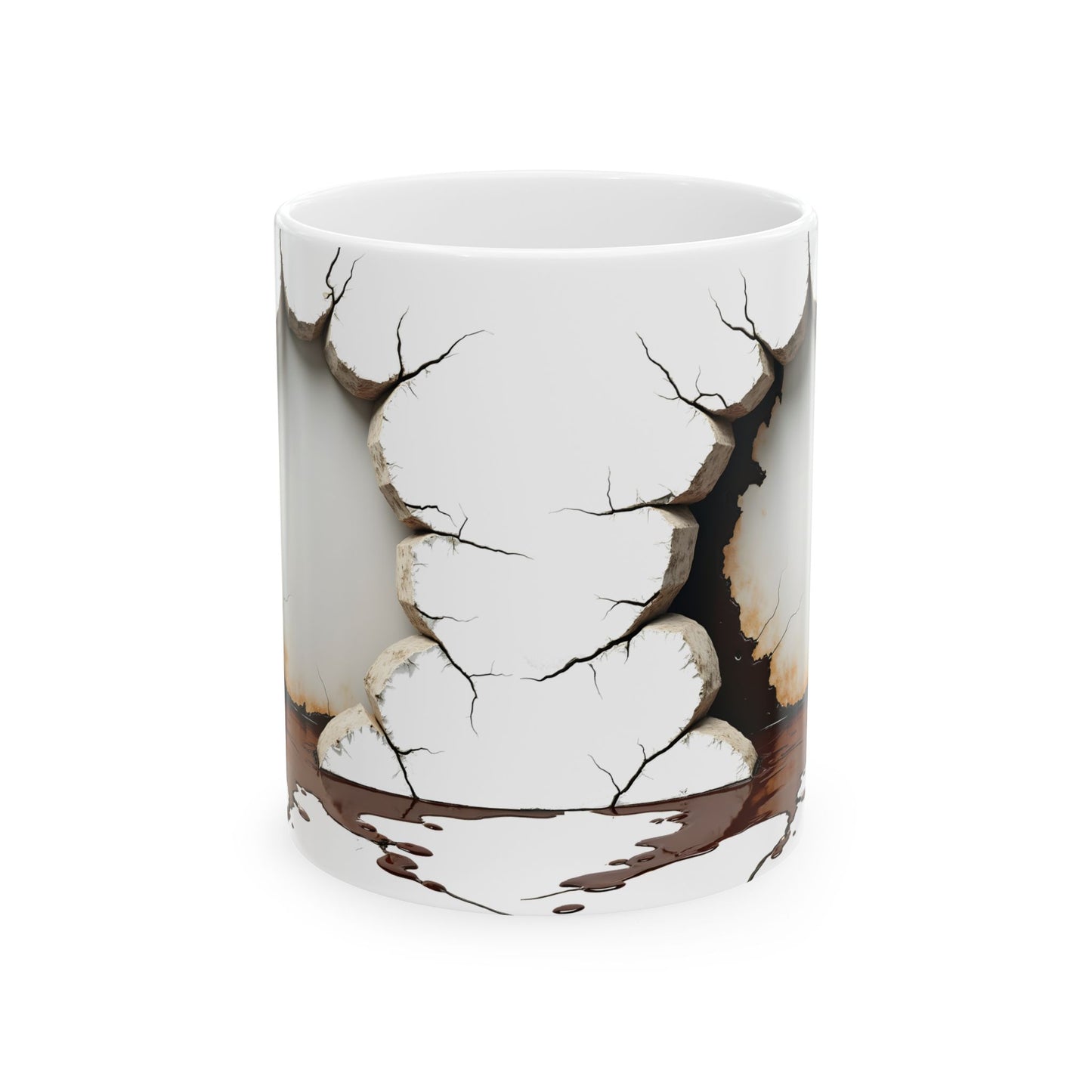 Unique Cracked Ceramic Mug - Perfect Gift for Coffee Lovers, Home Decor, Coffee Enthusiasts