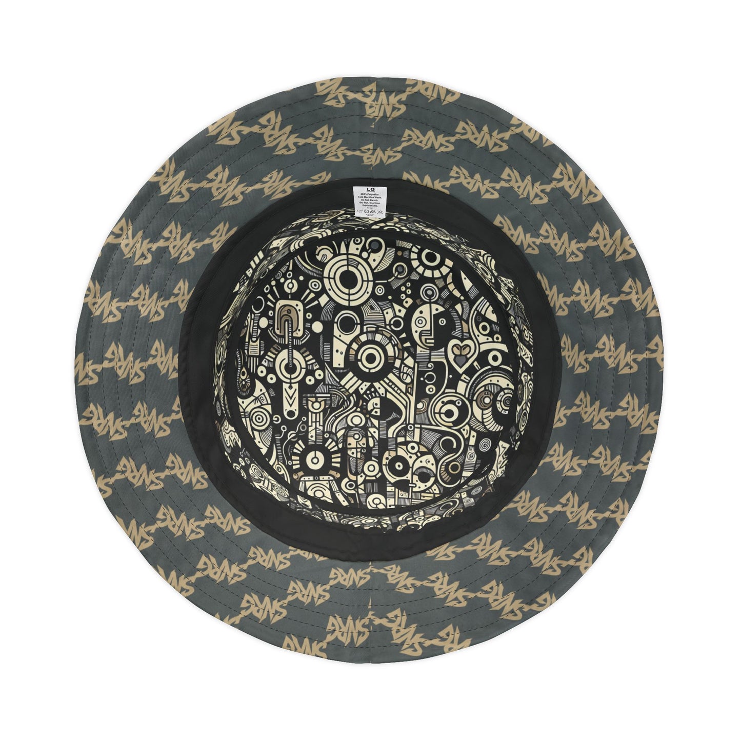 SNRG Robotz Bucket Hat, Unique Streetwear Cap, Hip Hop Headwear, Fashion Accessory, Trendy Hat