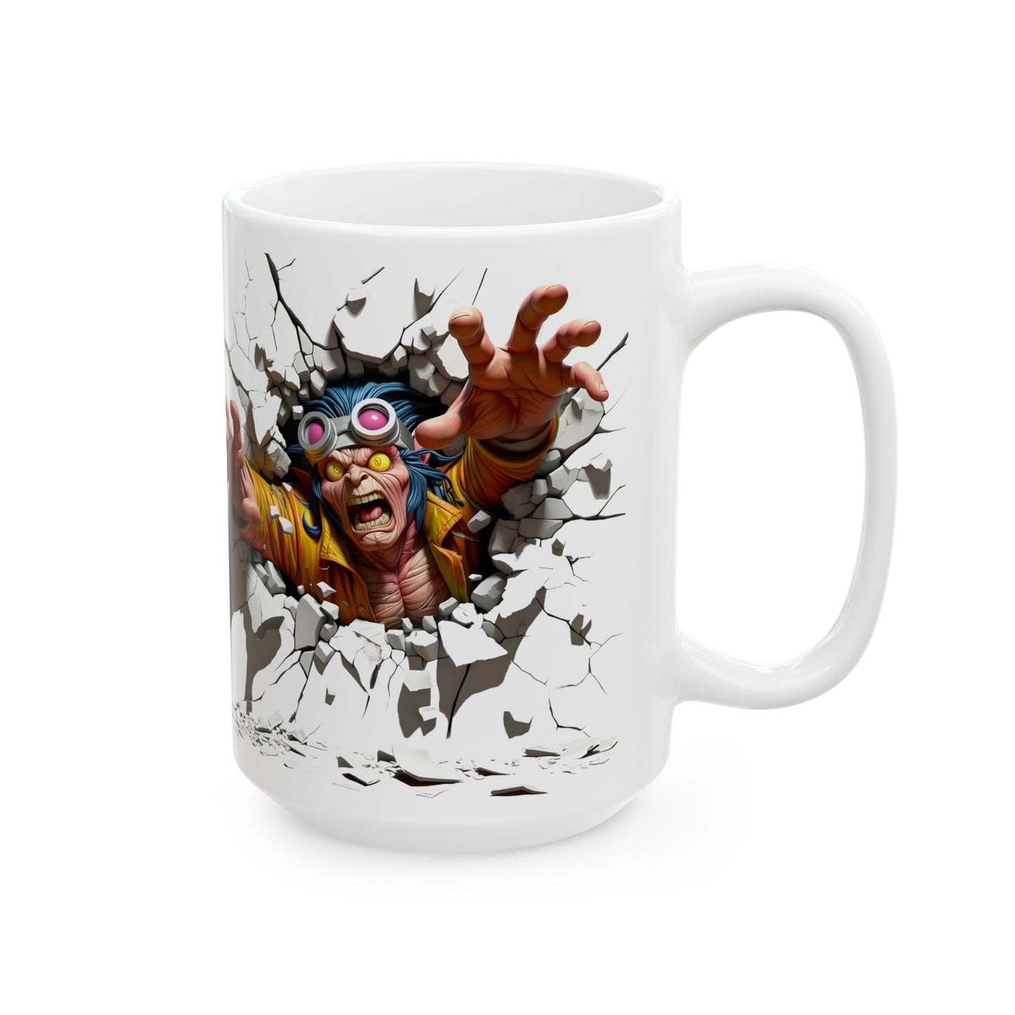 Breaking Through Ceramic Mug - Unique Design for Bold Coffee Lovers