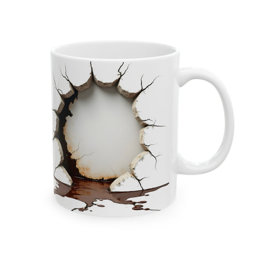 Unique Cracked Ceramic Mug - Perfect Gift for Coffee Lovers, Home Decor, Coffee Enthusiasts