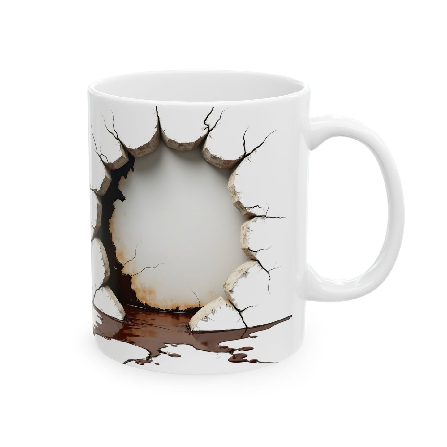 Unique Cracked Ceramic Mug - Perfect Gift for Coffee Lovers, Home Decor, Coffee Enthusiasts
