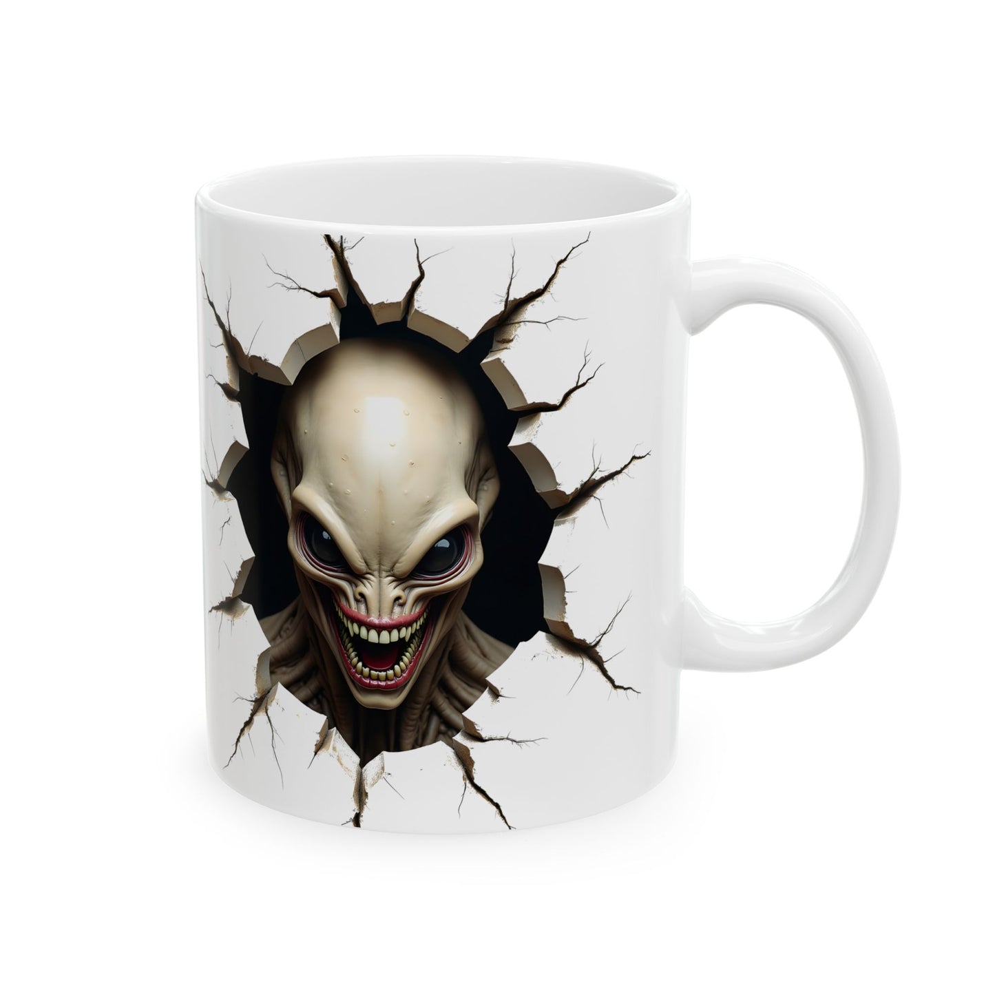 Alien Headz Ceramic Mug - Perfect for Halloween and Coffee Lovers