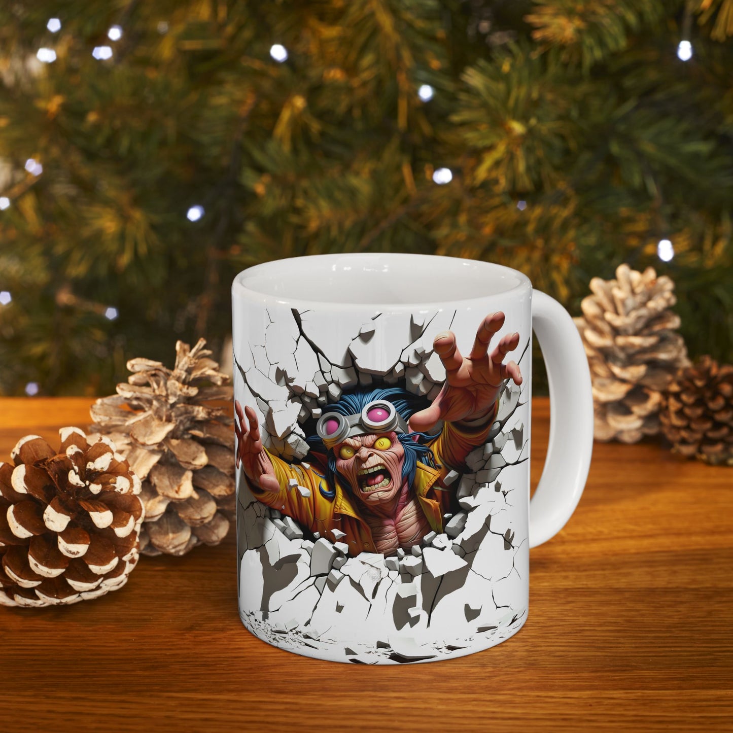 Breaking Through Ceramic Mug - Unique Design for Bold Coffee Lovers