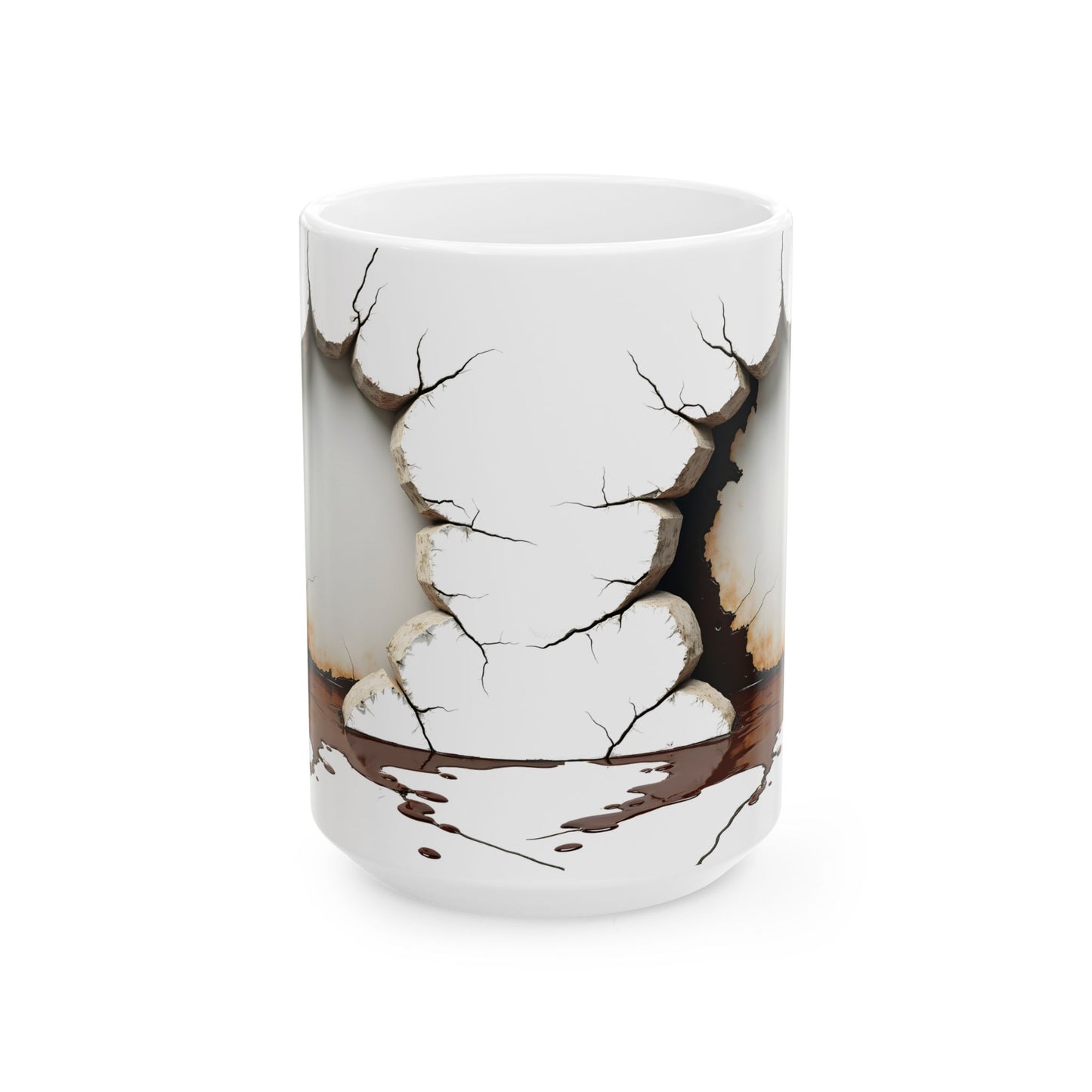 Unique Cracked Ceramic Mug - Perfect Gift for Coffee Lovers, Home Decor, Coffee Enthusiasts