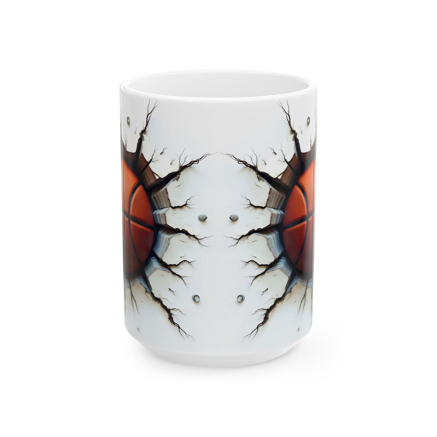 Breaking Through Basketball Ceramic Mug, Unique Gift for Sport Lovers, Coffee Lovers, Basketball Fan, Home Decor