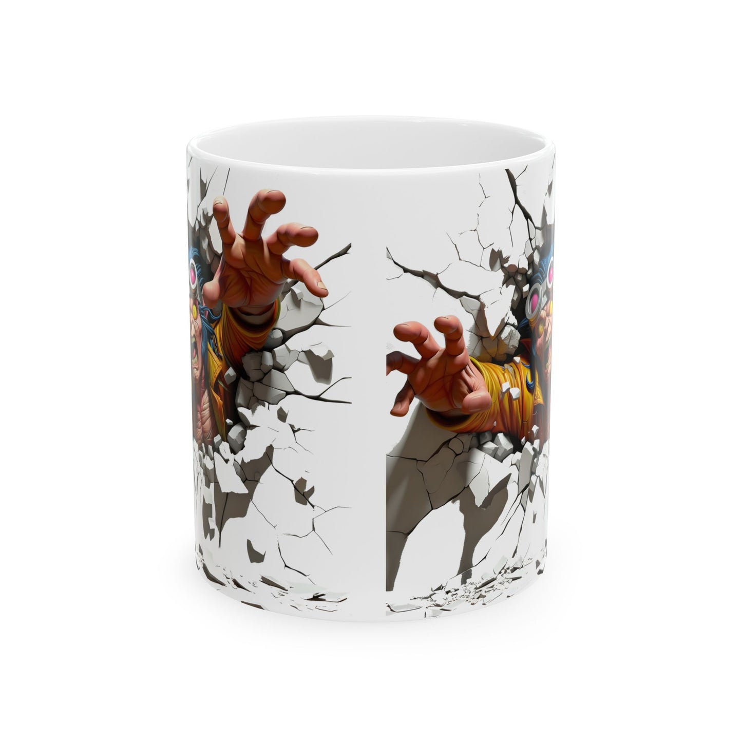 Breaking Through Ceramic Mug - Unique Design for Bold Coffee Lovers