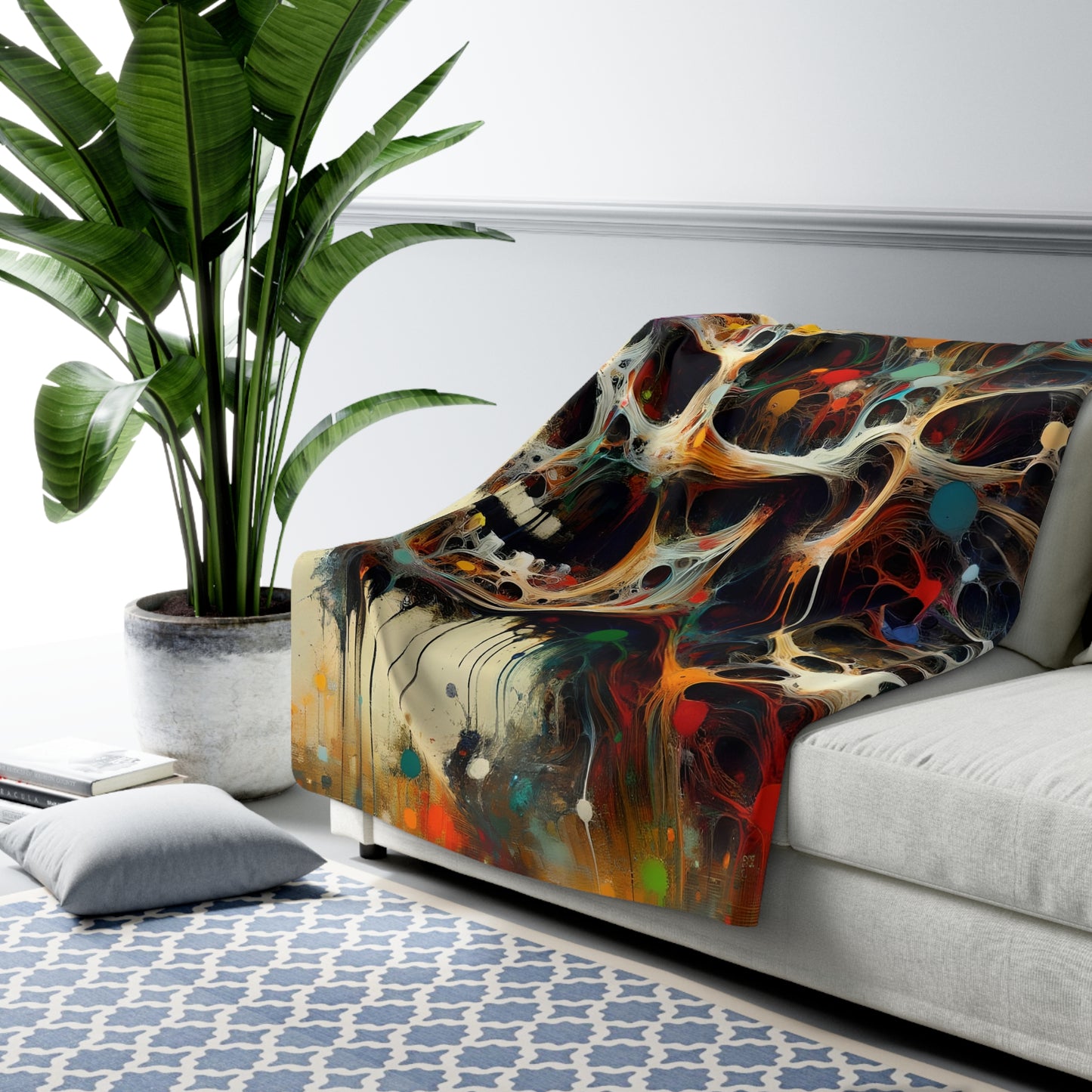 Neural Zombie Sherpa Fleece Blanket