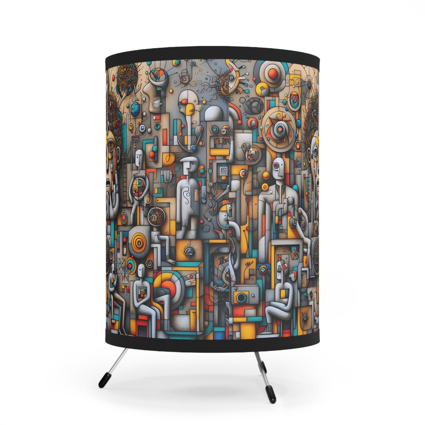 Unity Artistic Tripod Lamp with High-Res Printed Shade, Unique Home Decor, Modern Lighting, Bohemian Vibe, Gift for Art Lovers
