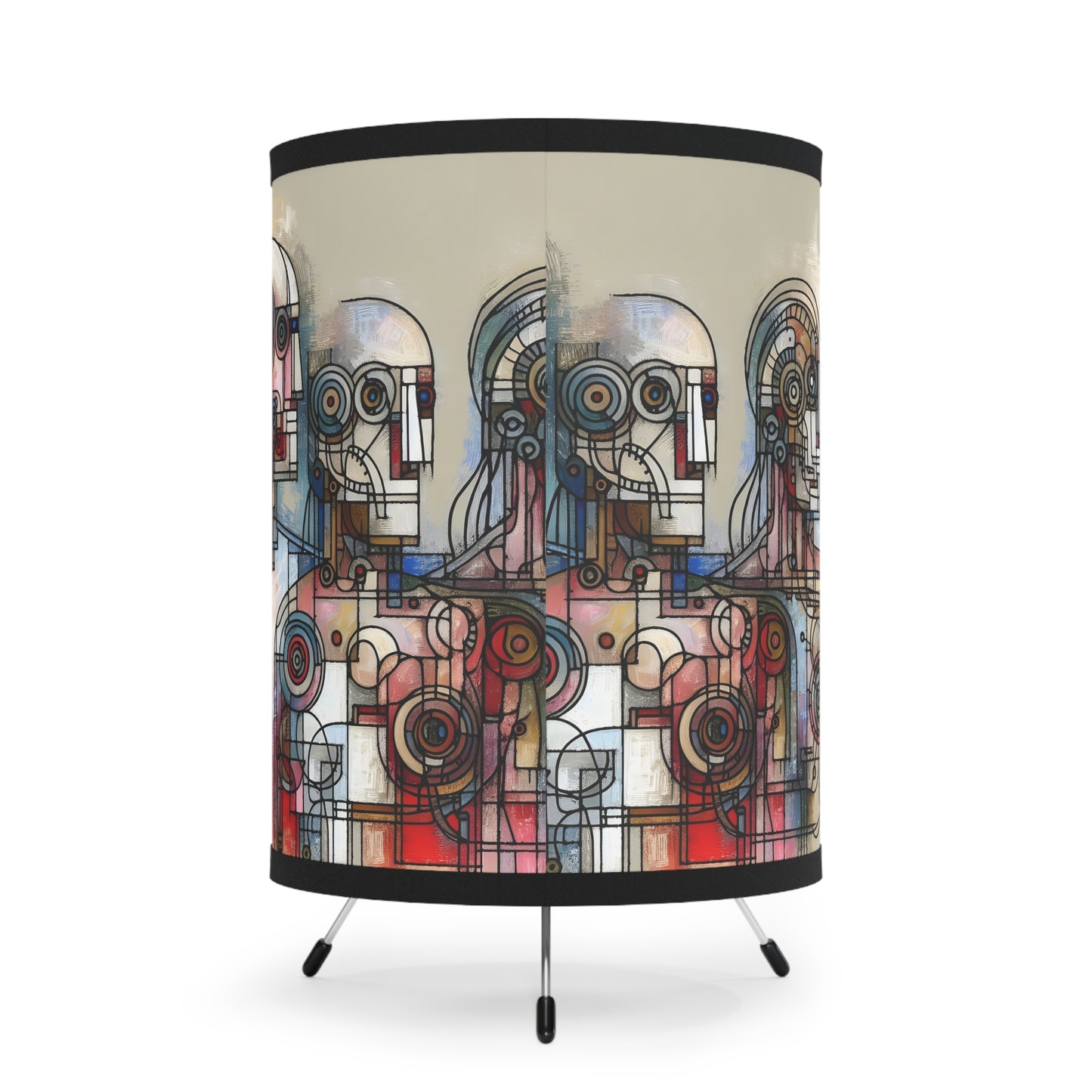 Robotz Artistic Tripod Lamp High-Res Printed Shade, Modern Home Decor, Unique Lighting, Gift for Art Lovers