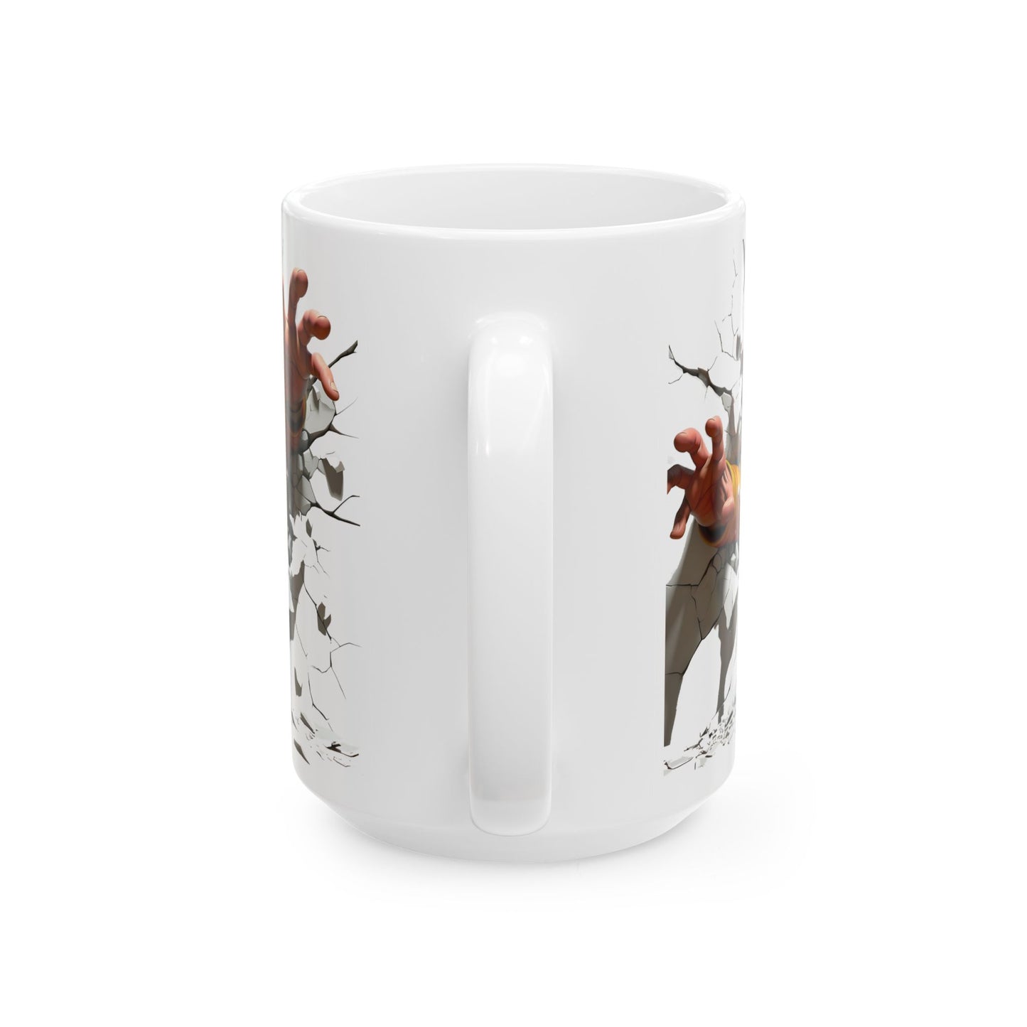 Breaking Through Ceramic Mug - Unique Design for Bold Coffee Lovers