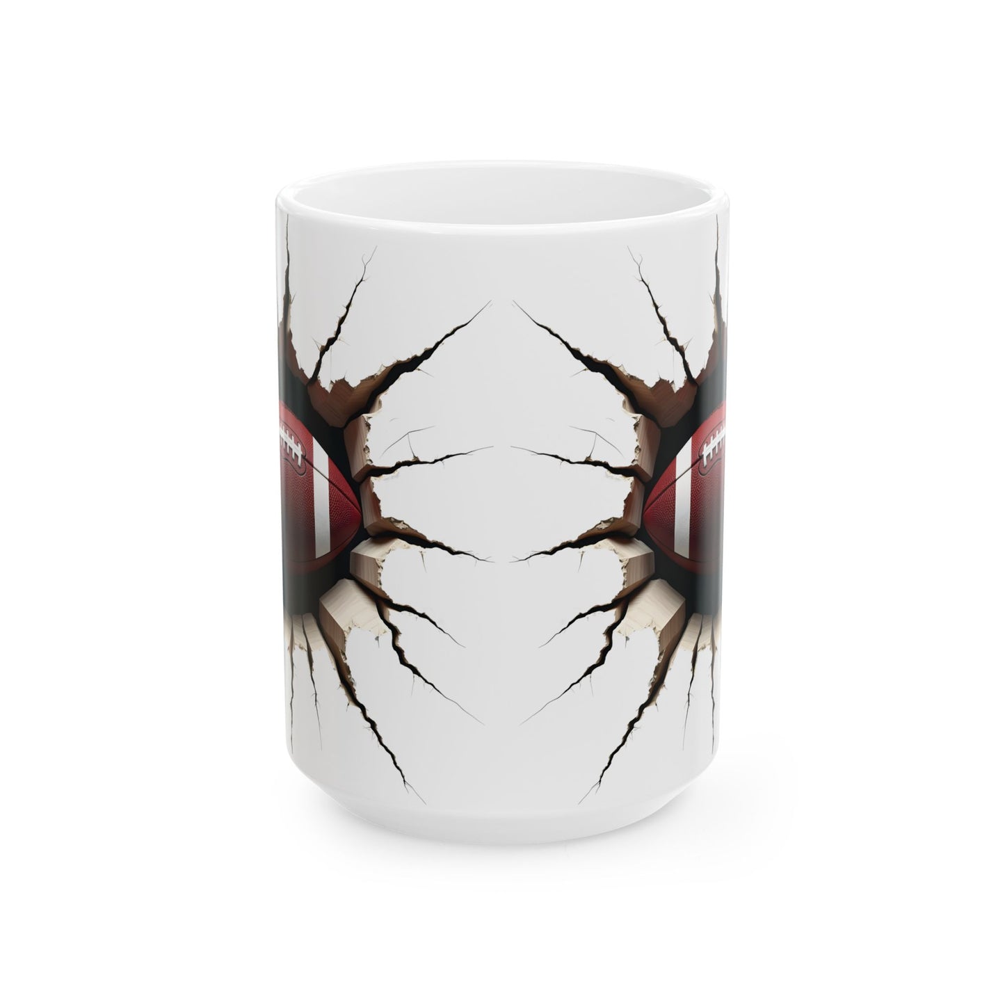 Cracked Football Ceramic Mug - Perfect Gift for Football Fans & Enthusiasts