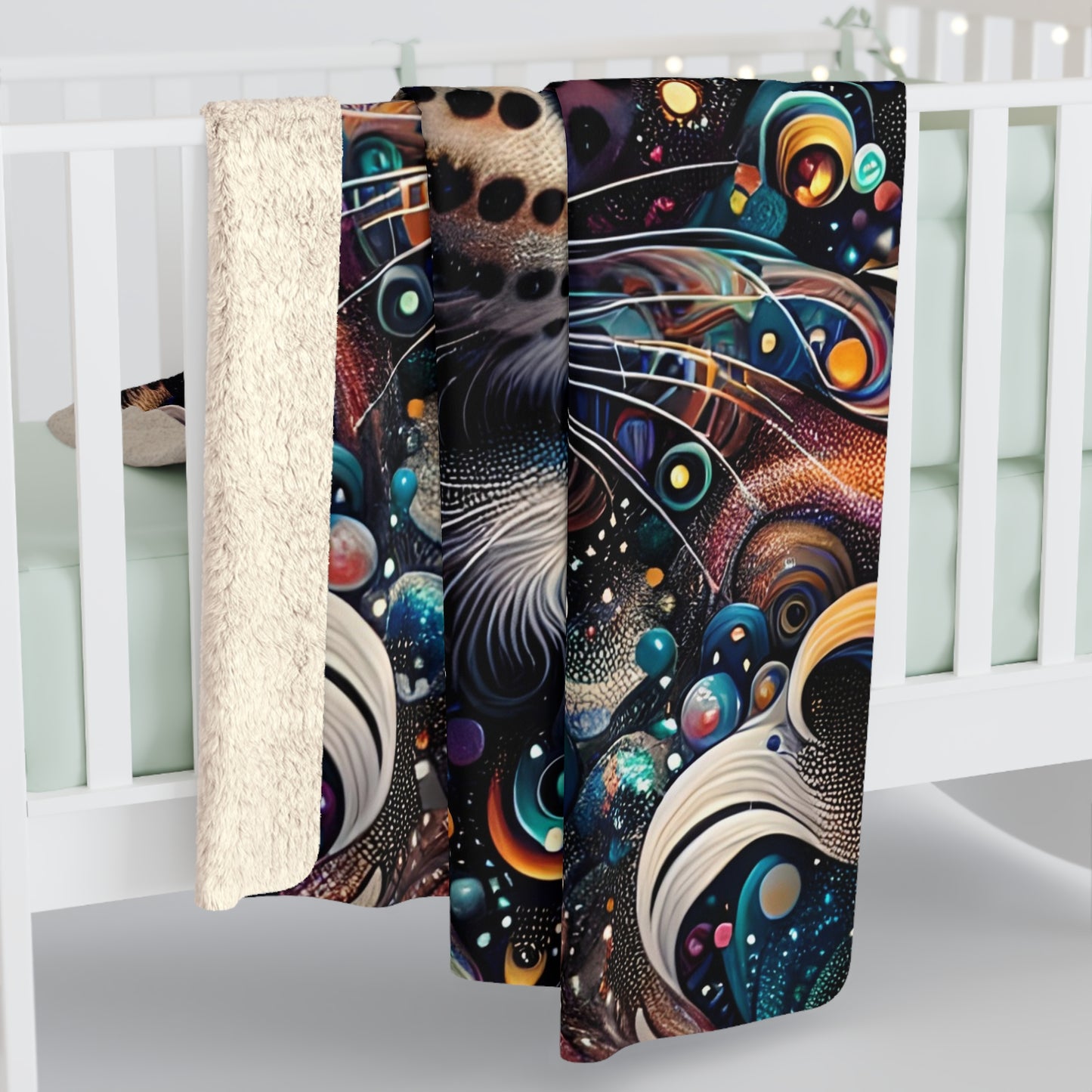 Astral Leopard Sherpa Fleece Blanket