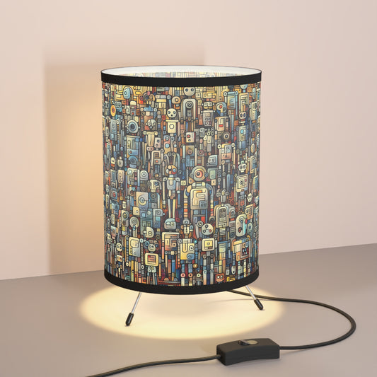 Robotz Tripod Lamp with Colorful Shade, Unique Home Decor, Cozy Lighting, Gift for Art Lovers